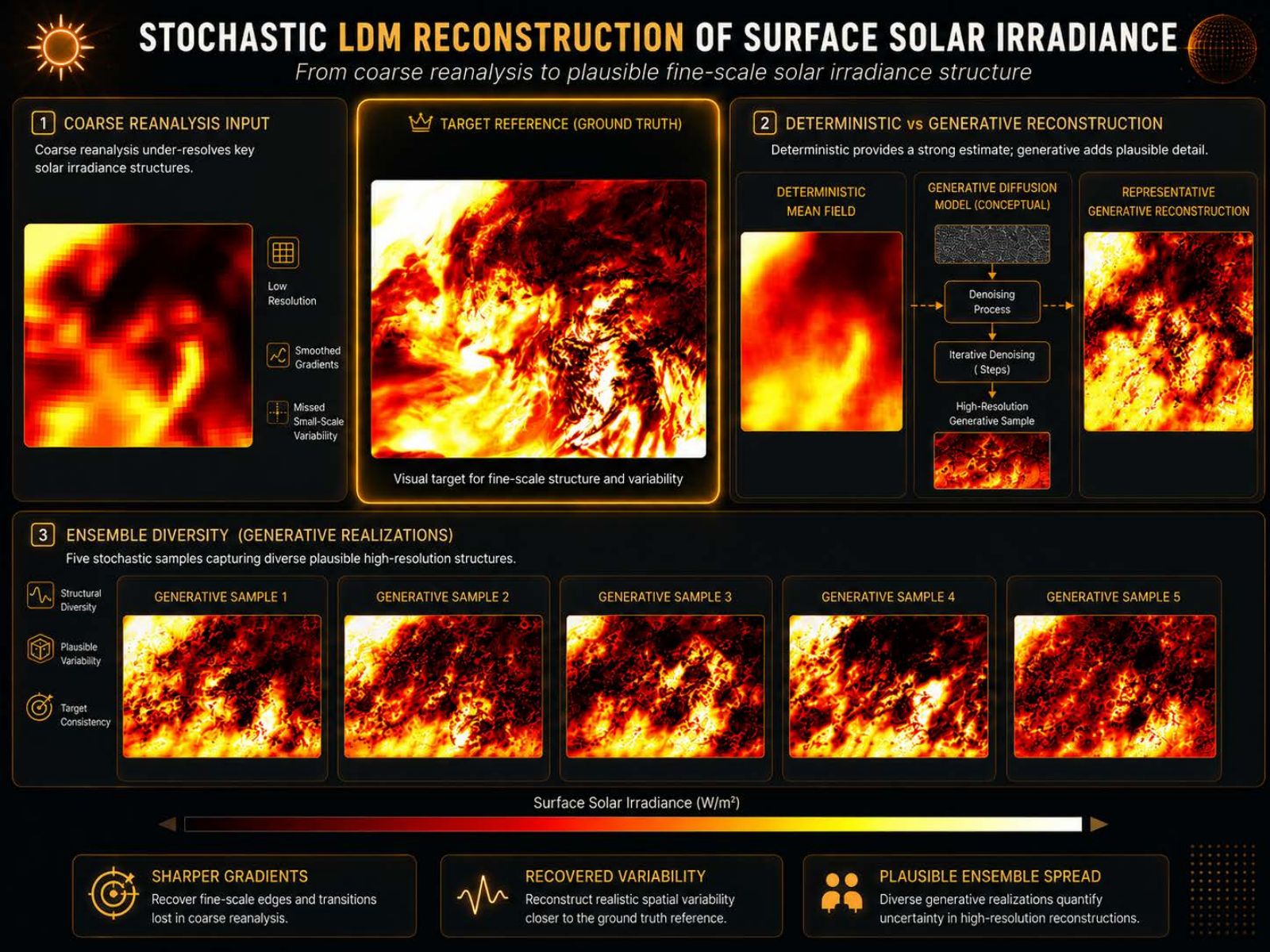 From Coarse Reanalysis to Fine-Scale Reality: Generative Super-Resolution of Solar Irradiance